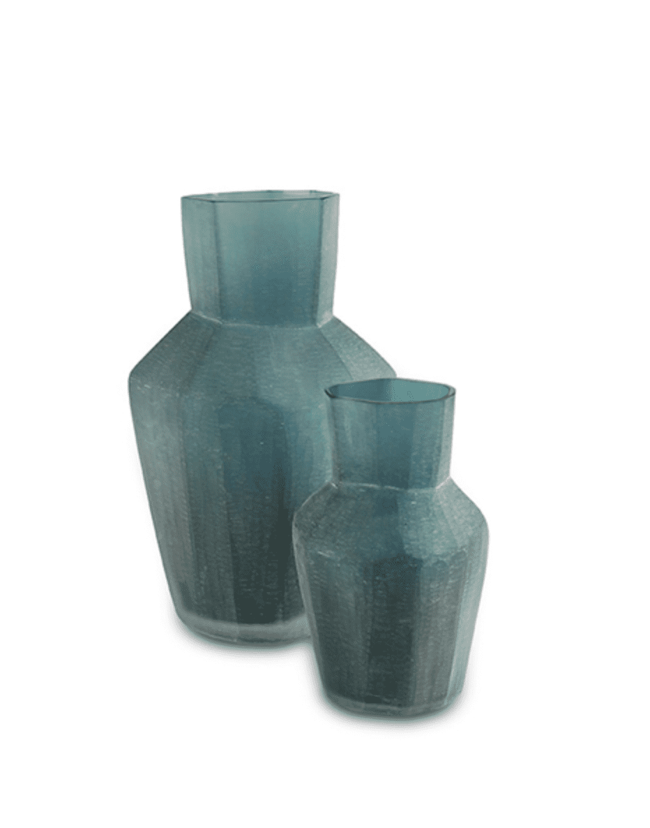 GUAXS MADRAS 花瓶 花器 グリーン 大きめ ガラスフラワーベース - 花瓶 